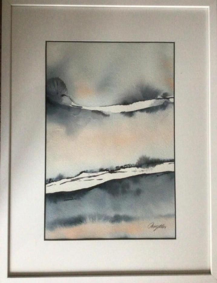 Birgitta Lundgren landskap 30x40 ink ram Akvarell 2300kr